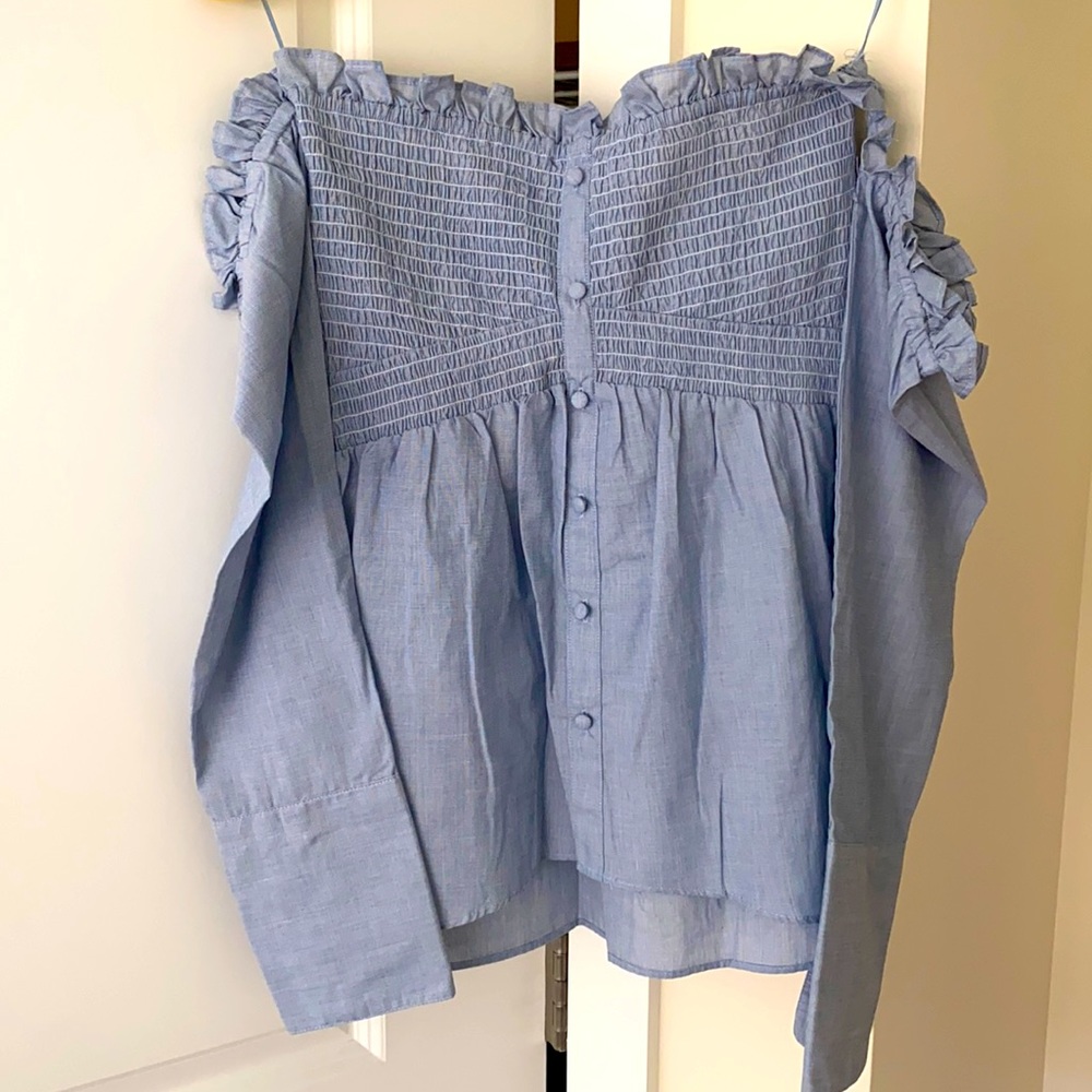 Strapless chambray shirt